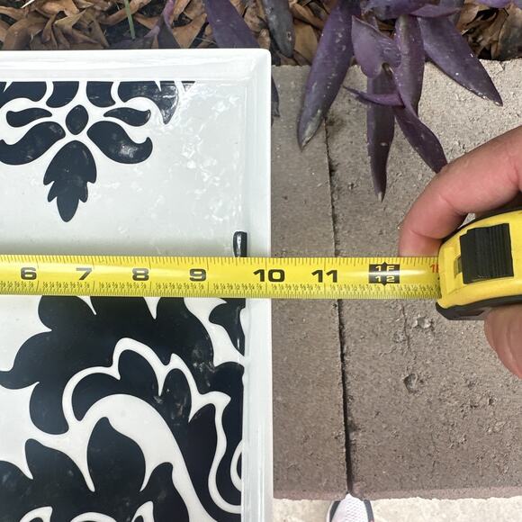 Retired! Martha Stewart / Macy's - Pure White/Black 10” Square Cake Stand - Picture 3 of 3